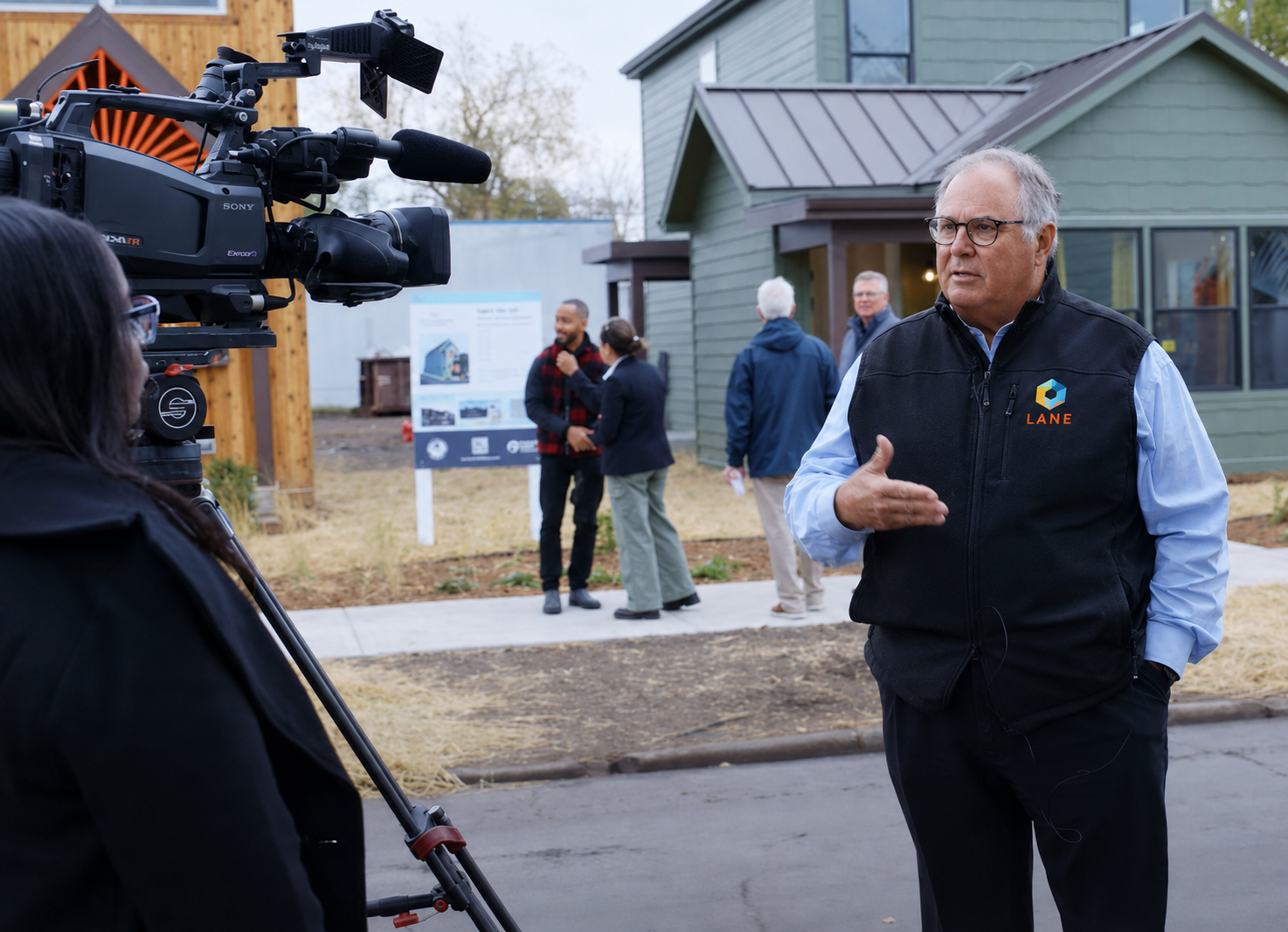 Lane speaking at a housing event